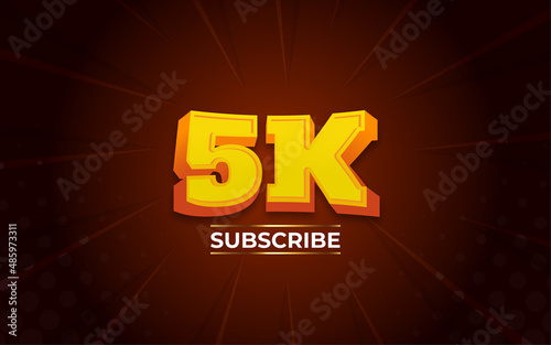 5k subscriber gold editable 3d text effect design