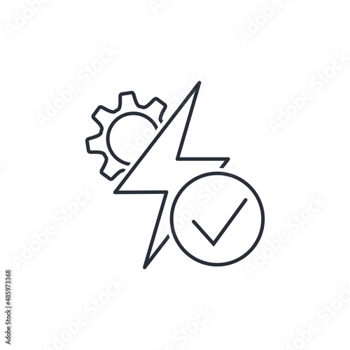 Energy transit. Vector linear icon isolated on white background