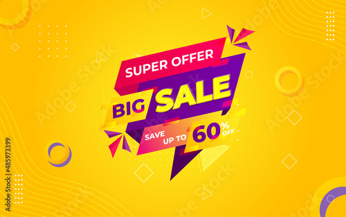 Big sale supper offer banner with editable text effect