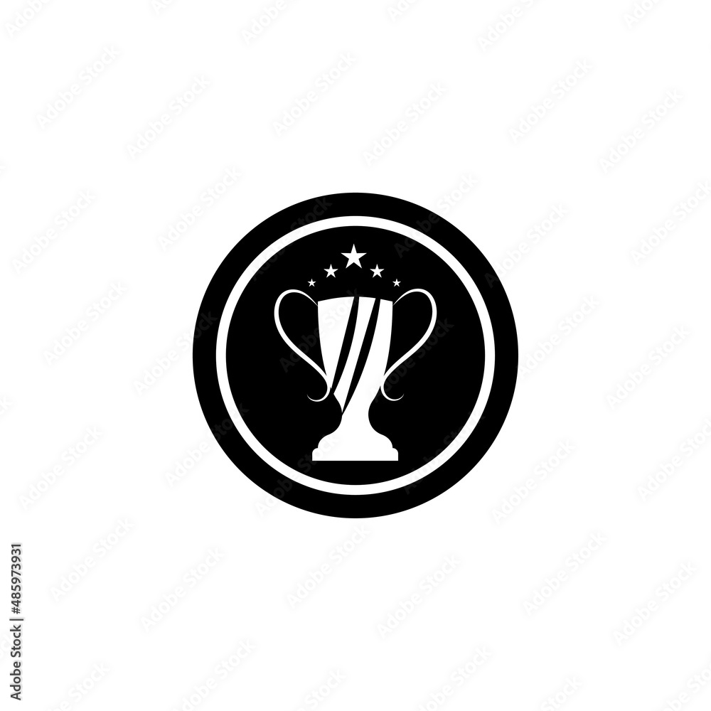 Obraz premium Trophy vector logo icon.champions trophy logo icon for winner award logo template