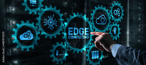 Edge Computing Business Technology concept on virtual screen