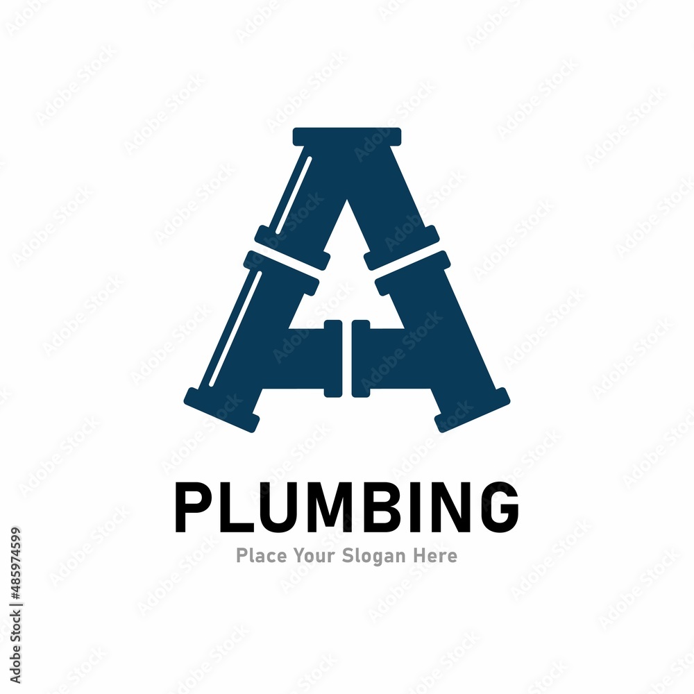 letter a plumbing logo vector design. Suitable for pipe service, drainage, sanitation home, and service company letter a plumbing logo vector design. Suitable for pipe service, drainage, sanitation home, and service company