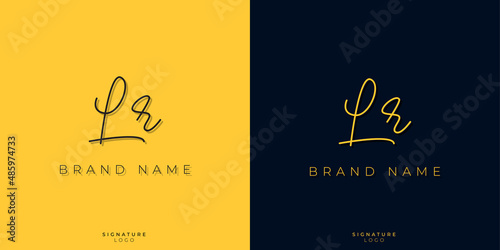 Minimal line art letters LR Signature logo. It will be used for Personal brand or other company.