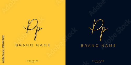 Minimal line art letters PP Signature logo. It will be used for Personal brand or other company.