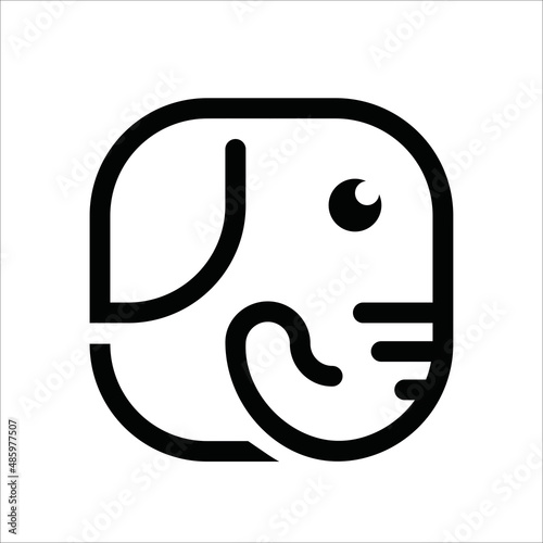 Outline Creative Elephant Logo Vector. Symbol Icon Elephant Logo Design Template