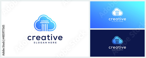 Clouds and law firm logo design template