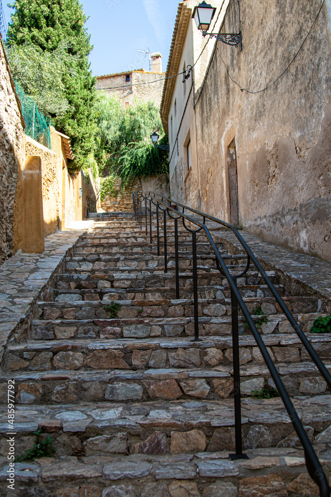 Steps up to houses in a Spanish town