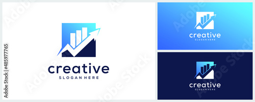 Growth data finance logo design template