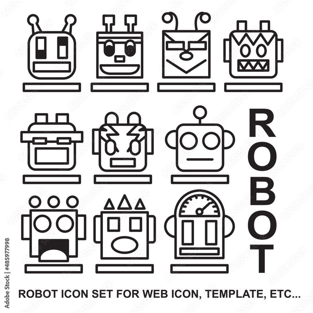 robot icon set vector illustration robot icon set vector illustration