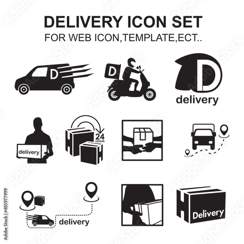 delivery logo icon set vector