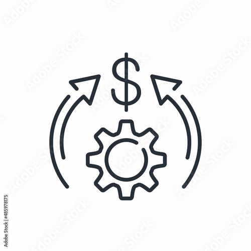 Generation of additional financial flows. Vector linear icon isolated on white background