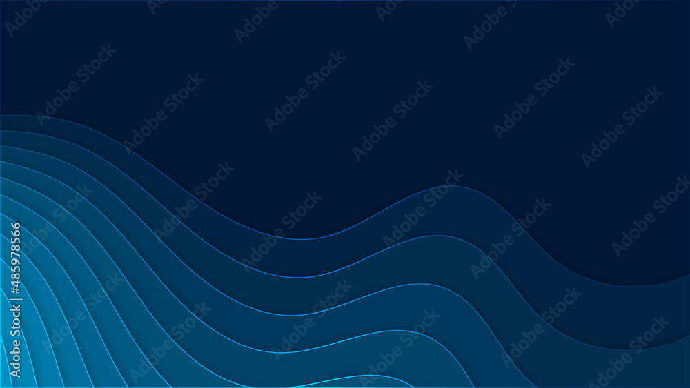 Abstract paper cut style design. Dynamic blue gradient color wave style branding, advertising with shapes. Modern background minimal template for covers, invitations, posters, banners, flyers.
