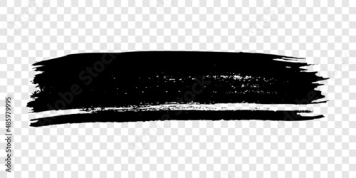 Black brush stroke on transparent background