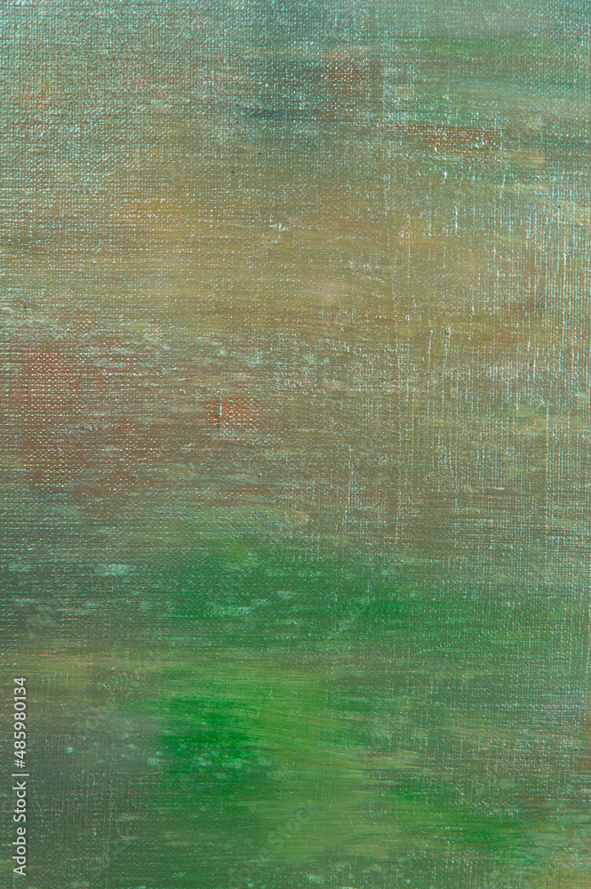 Obraz premium abstract colored creative background - rough linen canvas unevenly covered with multi-colored primers, reflections of light. Toning, blurring, selective focus. Temporary object.