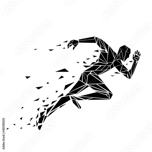 Running man from the expanding polygons