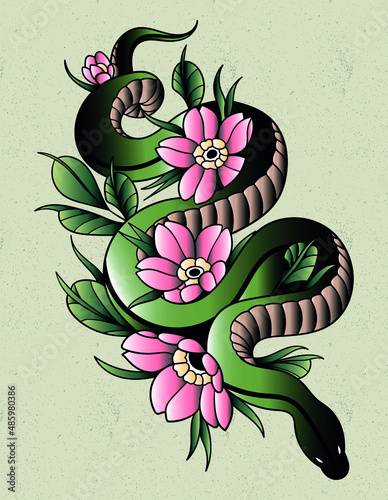 snake japan tattoo