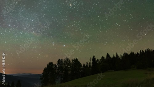 Night Sky with Airglow timelapse 4K photo