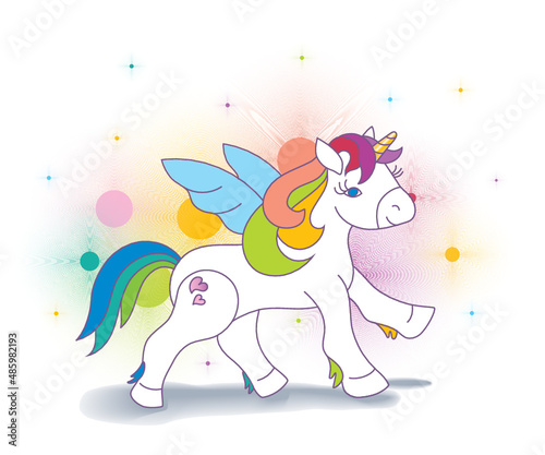rainbow unicorn with wings
