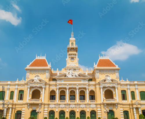 The facade of Ho Chi Minh City Hall, Vietnam