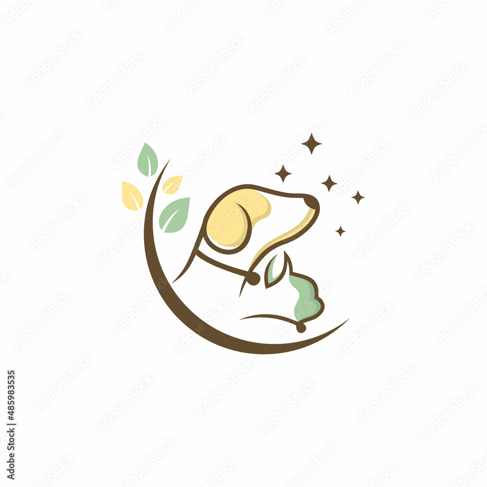 Naklejka premium Cat and Dog Pet Logo Design Template 