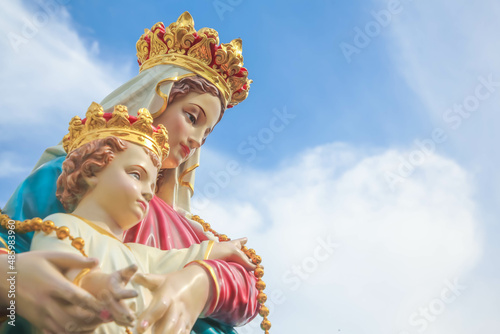 Canvas Print Madonna and Child catholic religious Virgin Mary and baby Jesus statue