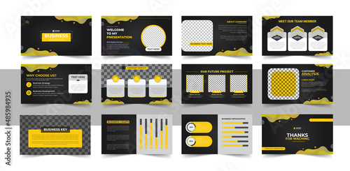 Creative business presentation slide template design set. Elements of infographics for presentations templates. Annual report, leaflet, book cover design. Brochure layout, flyer template design.