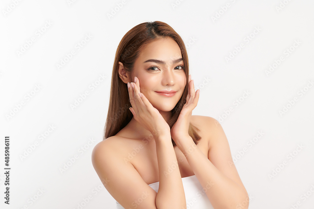 Beautiful young asian woman with clean fresh skin on white background, Face care, Facial treatment, Cosmetology, beauty and spa, Asian women portrait. Beautiful young asian woman with clean fresh skin on white background, Face care, Facial treatment, Cosmetology, beauty and spa, Asian women portrait.