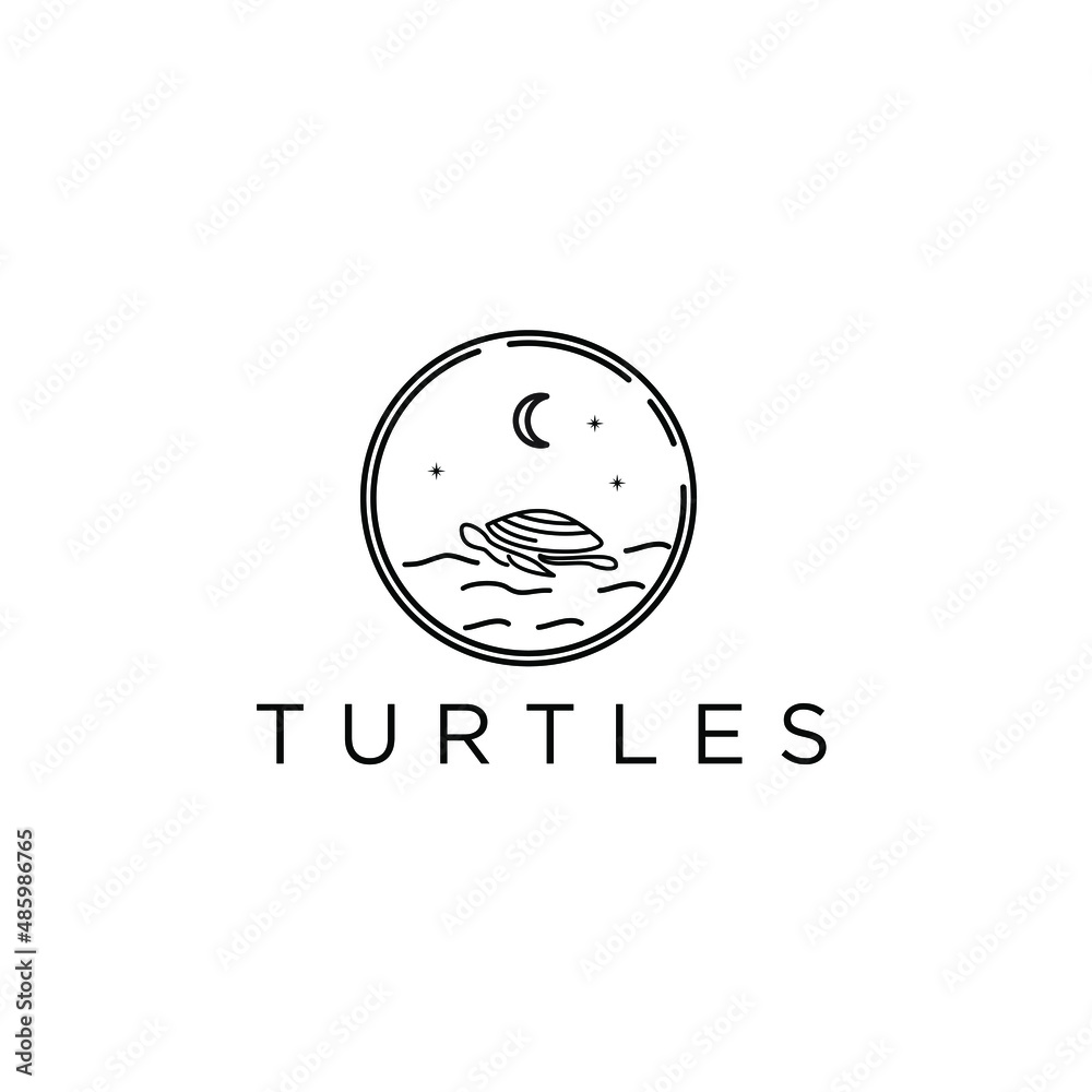 Obraz premium unique turtle on the night sea