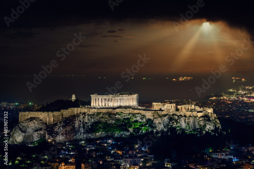 Acropolis of Athens & The Saronic Gulf by Sunset