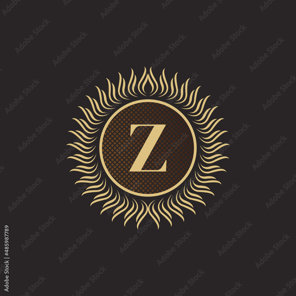 Emblem Letter Z Gold Monogram Design. Luxury Volumetric Logo Template. 3D Line Ornament for Business Sign, Badge, Crest, Label, Boutique Brand, Hotel, Restaurant, Heraldic. Vector Illustration Emblem Letter Z Gold Monogram Design. Luxury Volumetric Logo Template. 3D Line Ornament for Business Sign, Badge, Crest, Label, Boutique Brand, Hotel, Restaurant, Heraldic. Vector Illustration