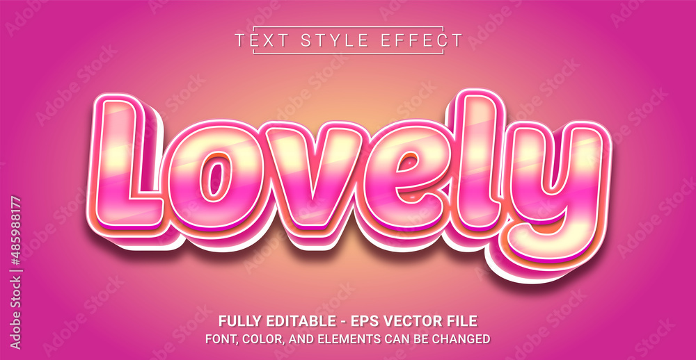 Lovely Text Style Effect. Editable Graphic Text Template.
