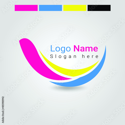 Modern printing logo design template vector