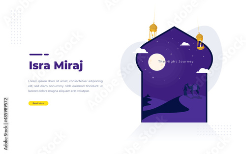 The night journey of prophet Muhammad for isra miraj greetings