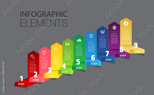 step up of business successful concept. Infographic vector