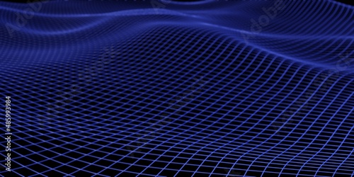 mesh wave structure curve background purple and blue gradient macro image 3d illustration
