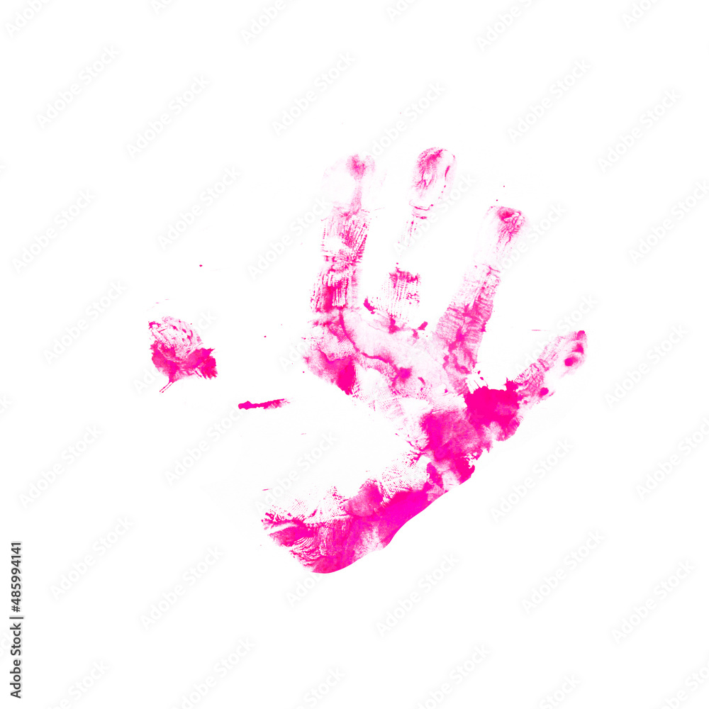 Children palm on a white background. Hand in paint Children palm on a white background. Hand in paint