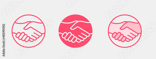 Shaking hands icon. Non profit, partnership, support logo template. Vector illustration.