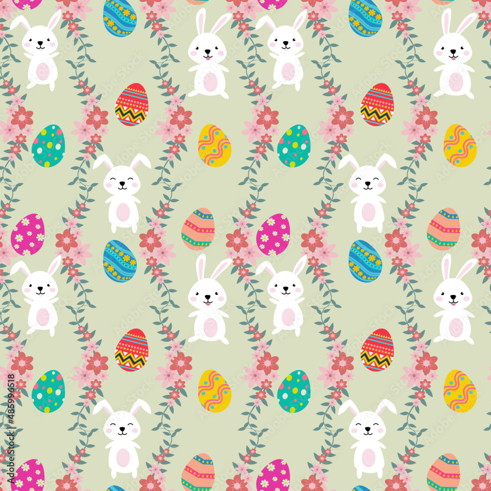 Cute rabbit seamless pattern. Creative for texture, fabric, wrapping, textile, wallpaper, apparel. Vector illustration. Easter background. Cute rabbit seamless pattern. Creative for texture, fabric, wrapping, textile, wallpaper, apparel. Vector illustration. Easter background.
