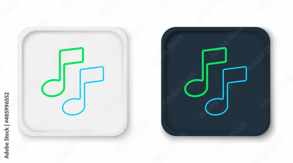 Line Music note, tone icon isolated on white background. Colorful outline concept. Vector Line Music note, tone icon isolated on white background. Colorful outline concept. Vector