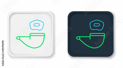 Line Smoking pipe with smoke icon isolated on white background. Tobacco pipe. Colorful outline concept. Vector