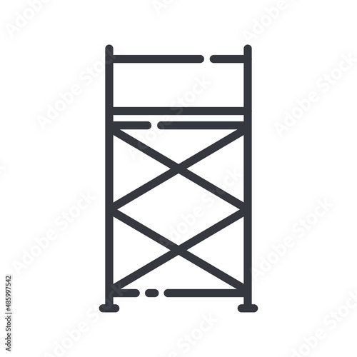 Scaffolding line icon isolated on transparent background