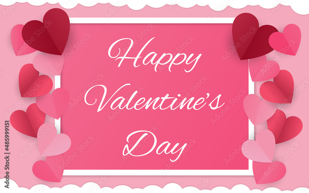 Vector symbols of love for Happy Women's, Valentine's Day, card design on pink background, and heart.