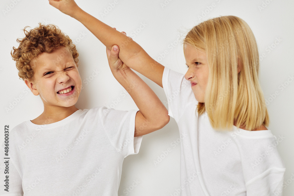Portrait of cute children Friendship posing together childhood unaltered Portrait of cute children Friendship posing together childhood unaltered