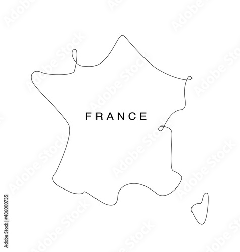 Line art France map. continuous line europe map. vector illustration. single outline.