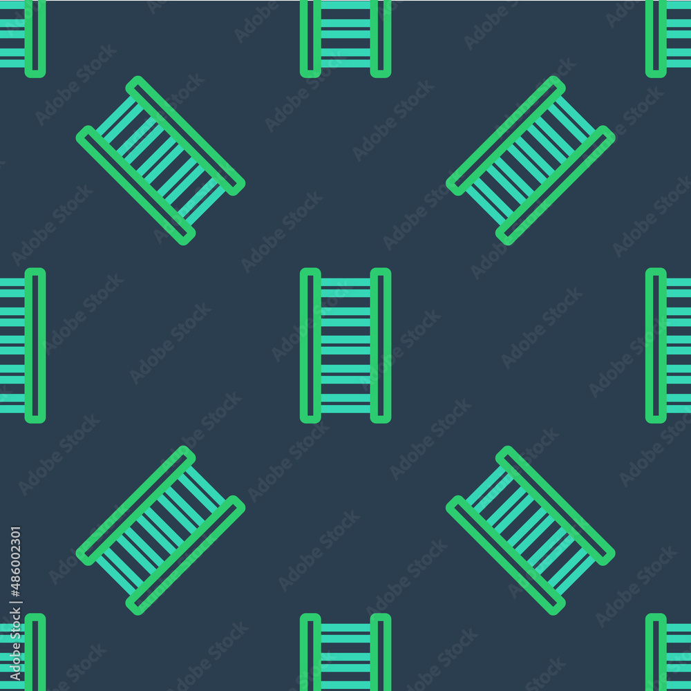 Line Fire escape icon isolated seamless pattern on blue background. Pompier ladder. Fireman scaling ladder with a pole. Vector Line Fire escape icon isolated seamless pattern on blue background. Pompier ladder. Fireman scaling ladder with a pole. Vector