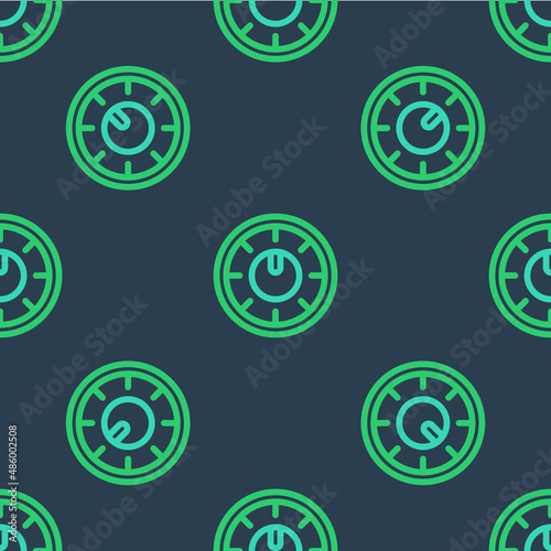 Line Sound mixer controller icon isolated seamless pattern on blue background. Dj equipment slider buttons. Mixing console. Vector