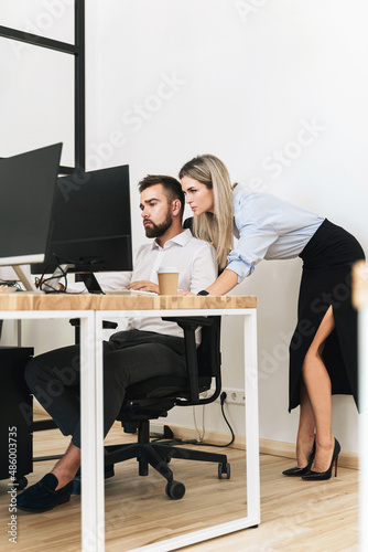 Young business people during work in the modern office