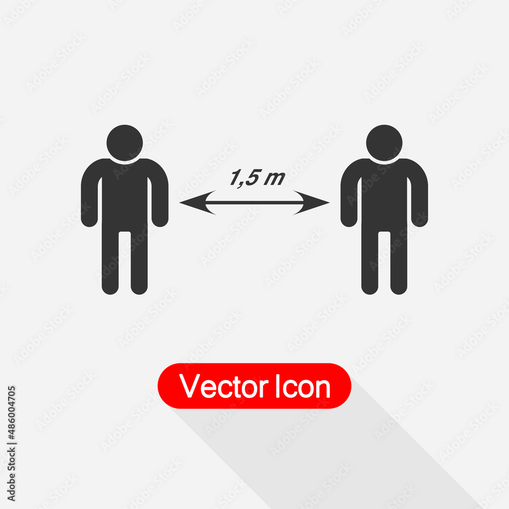 Social Distancing Sign, People Keeping Distance Icon Vector Illustration Eps10 Social Distancing Sign, People Keeping Distance Icon Vector Illustration Eps10