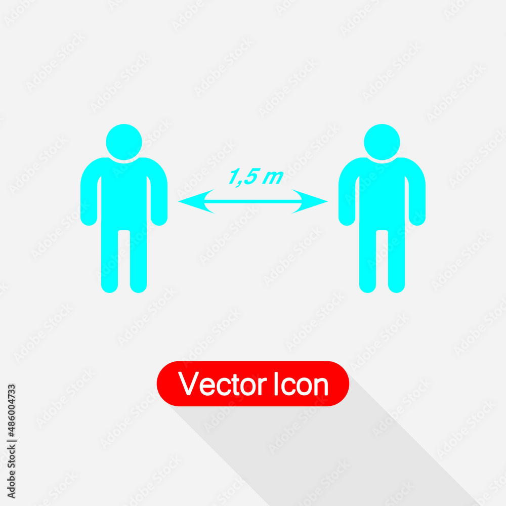 Social Distancing Sign, People Keeping Distance Icon Vector Illustration Eps10 Social Distancing Sign, People Keeping Distance Icon Vector Illustration Eps10