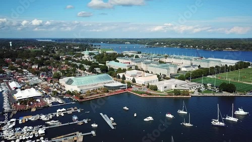 Aerial Flying, United States Naval Academy, Annapolis, Annapolis Harbor, Downtown photo